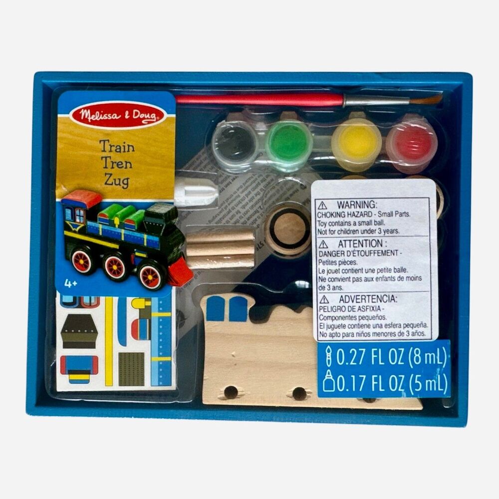 New Melissa and Doug Create a Craft Wooden Train Kit Toy for Ages 4+ #4576 Decor